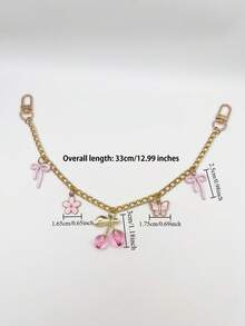 1pc Pink Bowknot Heart Cherry Bag Charm Travel Accessory Fashion Casual Handbag Shoulder Bag Pendant Chain Suitable For Various Bags Holiday Gift Room Decor Phone Accessories Phone Charm - Multicolor - View 4