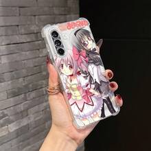 Funda de teléfono Y2K de chica anime linda para Samsung Galaxy A56, A26, A36, A55, A35, A16, A14, A24, A34, A54, A15, A05S, A25, A23, A33, A53, 4G/5G, cubierta trasera transparente y suave a prueba de golpes - Transparente - Ver 2