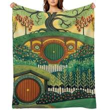 Visit The Shine - Hobbiton Throw Blanket Bed Covers Manga Blankets For  Christmas Decoration Blankets - màu đen - Xem 1