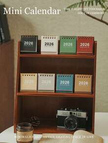 1/2pcs Wooden Desktop Perpetual Calendar - Metal & Wood Month/Date Display, Golden Finish, Reusable Office Decor For Teachers/Students - Classroom Supplies, Farmhouse Decor, Teacher Appreciation Gift, Office Desk Organizer, Rustic Office Accessories, Vintage Calendar, Study Planner - Gold - View 10