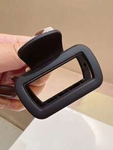 4个/1个 4.1厘米/1.61英寸 黑色和棕色小号哑光方形爪形塑料发夹，时尚百搭，优雅简约纯色发爪，适合日常、休闲、派对、通勤、海滩、丸子头、马尾辫、洗脸、化妆等场合，时尚发饰 - 彩色 - 查看 6