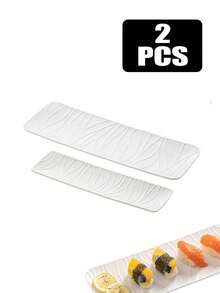 Đĩa Sushi Kiểu Nhật, Đĩa Tráng Miệng Hình Chữ Nhật Cho Bữa Trà Chiều, Khay Đựng Bánh Trái Cây Và Kẹo Ngọt Thanh Lịch - Nhiều màu - Xem 9