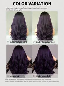 7JHH WIGS 22吋長波浪紫色合成纖維蕾絲前頂假髮,女款自然髮線、耐熱纖維、自由分線、免膠蕾絲前頂假髮,適合日常、派對、萬聖節 - 紫羅蘭色 - 查看 8