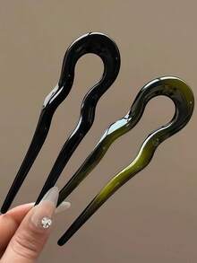 6/3/2/1pcs U-Shaped Hair Clips, Fashion Tortoiseshell Acetate Acrylic Hair Clips, Geometric Hair Accessories, French Twist Hair Forks For Women & Girls, U-Shaped Wavy Hair Clips Suitable For Spiral Buns, Tortoiseshell Pattern, Fashionable Flexible & Durable, Women Hair Accessories, Christmas Gift, Christmas Decoration, Women Gift