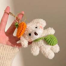 Lindo pequeño oso colgante de alta calidad de dibujos animados Animal llavero de peluche cachorro juguete de peluche muñeca mochila colgante accesorios llavero - F-4298 - Ver 18