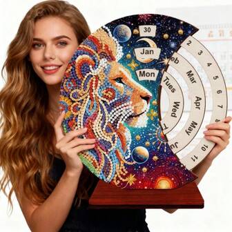 LaoJieYuan 2025新款圣诞降临节日历 圣诞降临节日历 圣诞日历 钻石画万年历 木质钻石艺术台历，5D DIY刺绣圣诞礼物 家居装饰 DIY工艺品 钻石画 钻石画 钻石艺术 钻石画 圣诞装饰 万圣节装饰