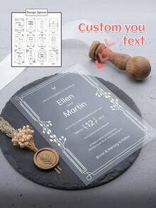 Tarjeta de invitación de boda transparente de acrílico de moda con tarjeta de respuesta con código QR, invitación de cumpleaños, invitación de 15 años, invitación de boda, conjunto de invitación de boda, invitación de boda de espejo de oro rosa con tarjeta de respuesta, invitación de 15 años, elegante personalizada - Multicolor - Ver 8