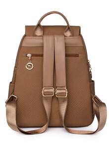 Women's Soft Leather Backpack, Large Capacity Ladies Backpack, Casual Travel Backpack, Girl Style - Brown - View 4