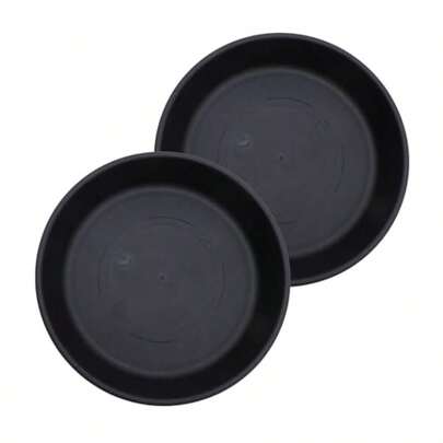 The HC Companies SLI14000G18T020LRESZ Classic Round Plastic Plant Saucer 14" Black