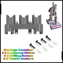 1pc Wall-Mounted Vacuum Cleaner Head Holder, Plastic, Easy Install, Space-Saving Storage Organizer With Utility Hooks, For Models V7, V8, V11, V12, V15 & V10 Lightweight Edition