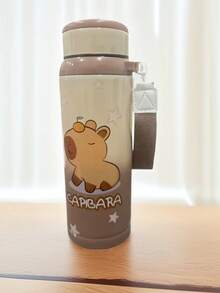 Termo Vaso Capibara Acero Inoxidable 800ml Frío O Caliente, botella térmica premium, vaso portátil de gran capacidad, termos modernos reutilizables, vaso con tapa para bebidas, artículos para deportes y oficina - Café integral - Ver 6