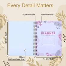 1本三年月度计划本（2026-2028）| 可爱猫头鹰图案，5.5x8.3英寸笔记本 | 包含密码记录页、生日追踪页、金色螺旋装订 | 适用于学校、大学、工作、个人使用 - 彩色 - 查看 2