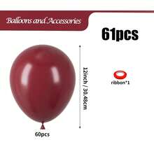 酒紅色氣球 5/10/12/18 英吋，栗色乳膠派對氣球，適用於生日、畢業、婚禮、新娘派對、洗禮、情人節、母親節、單身女郎派對裝飾 - 酒紅色 - 查看 14