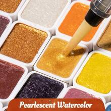 60 Colors Pearl Watercolor Pigment, Dyes, Pearlescent, Metallic, Shimmer, Glitter, Starry Solid Paint Mini Travel Portable Art Kit For Painting, Writing, Drawing, Lightweight, DIY Supplies For Beginners, Artist, Adults, Students, Professionals - 60 màu - Xem 4