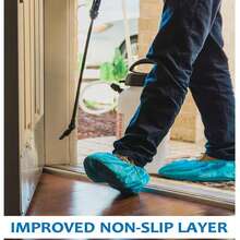 100只/包 一次性防水防滑耐用无纺布鞋套，适用于建筑工地、工作场所、室内地毯和地板保护，均码，蓝色 - 彩色 - 查看 3