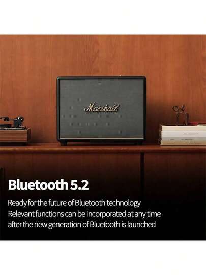 Marshall WOBURN III 便攜式藍牙音箱 藍牙 5.2 高傳真音質輸出 動態重低音效果 低音增強功能 長時間續航 多種輸入方式 便攜設計 適用於家庭、戶外及旅行使用 黑色