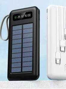 Cargador solar de 20000 mAh, batería externa portátil para teléfono, con puerto USB dual QC3.0, ideal para todo tipo de celulares y dispositivos electrónicos. - Multicolor - Ver 3