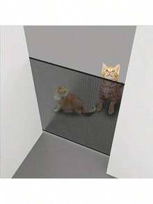 1 pieza Puerta para mascotas negra de PVC expandible de fácil instalación - No se requiere perforación, apta para escaleras interiores, barrera para perros, cerca para gatos, con función de cierre automático, también se puede usar como puerta para gatos al aire libre - Multicolor - Ver 5