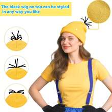 NYE Costume 5-Piece Set For Adults | Soft Polyester Unisex Hat Goggles Gloves Overalls | Cosplay Outfit For New Year Party - Multicolor - View 3