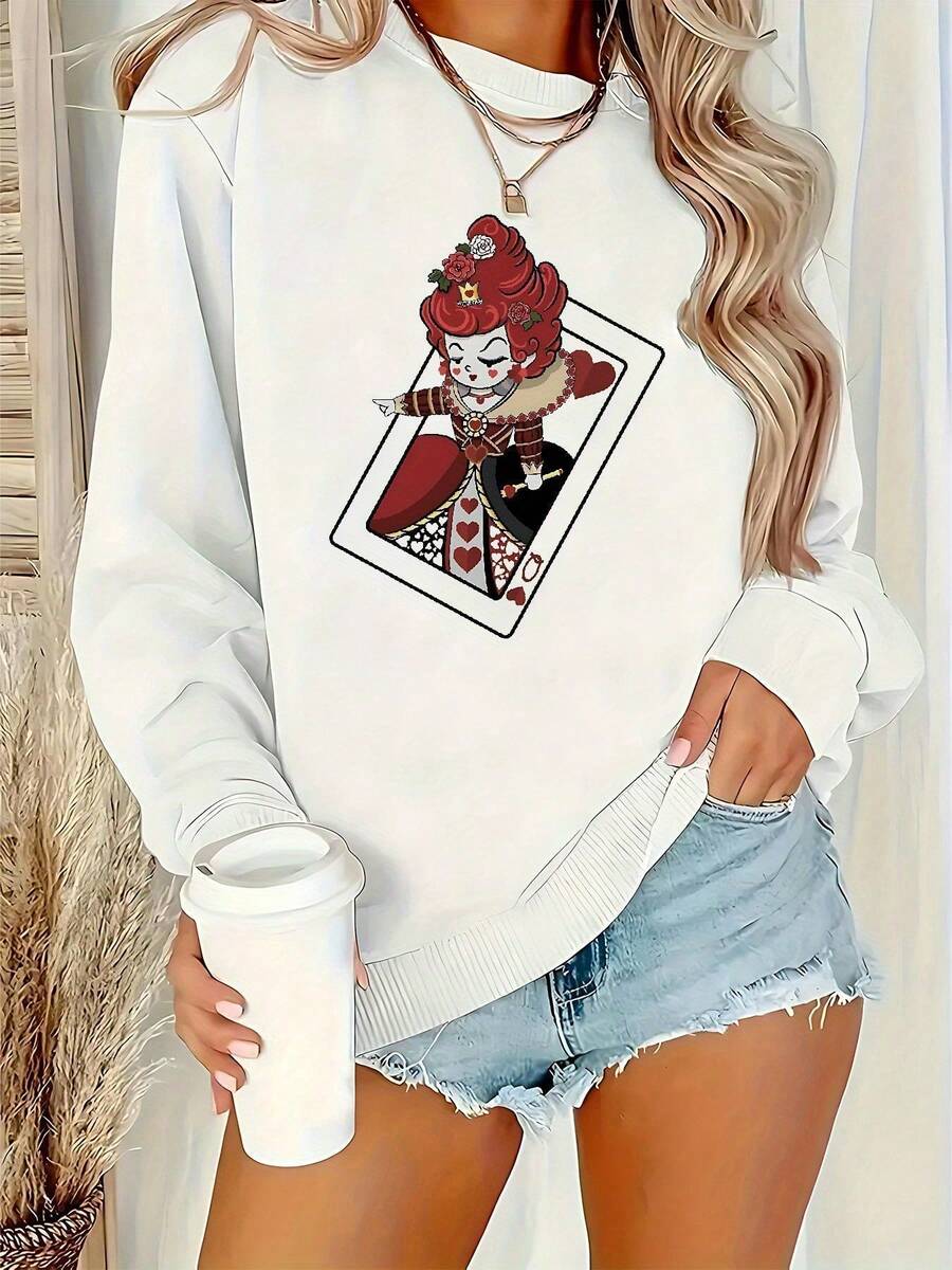 Women's Nightmare Before Christmas Sally Graphic Sweatshirt - Official Tim Inspired Casual Pullover, Soft Round Neck Sweater For Fall/Winter, Themed Party Outfit & Casual Attire - trắng - Xem 1