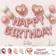 淡粉色气球拱门套装，腮红粉金属玫瑰金加厚乳胶气球花环，适用于婚礼、订婚、生日、迎婴派对、新娘送礼会装饰 - 混色 - 查看 14