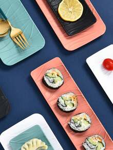 Đĩa Sushi Kiểu Nhật, Đĩa Tráng Miệng Hình Chữ Nhật Cho Bữa Trà Chiều, Khay Đựng Bánh Trái Cây Và Kẹo Ngọt Thanh Lịch - Nhiều màu - Xem 7