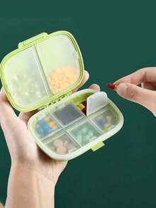 1pc 8-Slot Pill Box, Portable Sealed Pill Case, Mini Waterproof Moisture-Proof Travel Pill Storage Box, Small Pill Box, Pocket Pill Box, Wallet Vitamin Fish Oil Divider Box, Container Pill Box, Suitable For Outdoor Camping, Hiking, Fishing, Moisture-Proof, Mountaineering, Travel - Multicolor - View 2