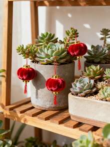 30pcs Mini Red Plush Lanterns For The Year Of The Horse In 2026, Suitable For Indoor Decoration During The Spring Festival,Potted Plants Decoration, Hanging Decorations In Courtyards, Restaurants And Shopping Malls Spring Festival Decorations, Year Of The Horse Decorations, New Year Decorations, Christmas Decorations, Festive Atmosphere Decorations, Wall Decorations