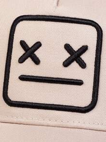 1 Mũ lưỡi trai thêu hình mặt cười cho nam, Mũ lưỡi trai thời trang, Mũ lưỡi trai chống nắng ngoài trời có thể điều chỉnh, Thích hợp cho mùa xuân, mùa thu, du lịch, bãi biển - Màu Khaki - Xem 5