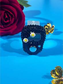 花朵水钻装饰指环计数器，指环式祈祷诵经计数装置 - 彩色 - 查看 11