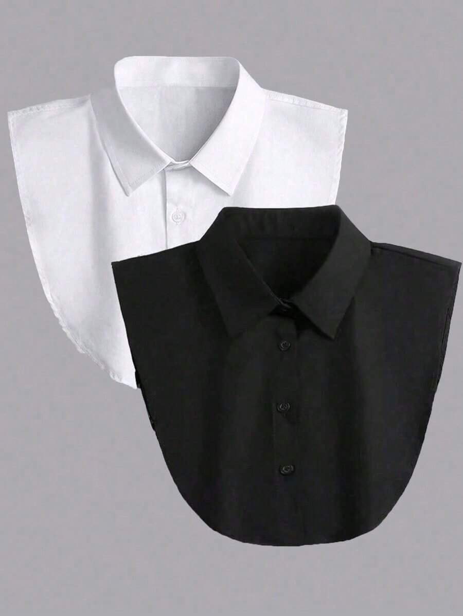 2pcs/1pc Detachable Dickey Collar For Women Shirt - White - View 1