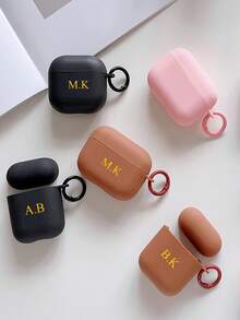 Ốp tai nghe màu hồng in tên theo yêu cầu (có vòng treo) Màu trơn Phù hợp với ốp bảo vệ AirCase Pods Pro 2/3, ốp bảo vệ AirCase Pods thế hệ thứ 4, phù hợp với tai nghe không dây, vỏ bảo vệ, vỏ mềm đơn giản tách rời cho thế hệ thứ 2 - Hồng - Xem 5