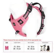 No Pull Dog Harness, No Choke Front Clip Dog Reflective Harness, Adjustable Soft Padded Pet Vest With Easy Control Handle For Small To Large Dogs - Hot Pink - View 17
