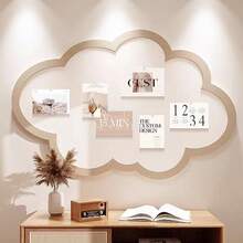 1pc 19.7x29.5 Inch Cloud Wall Decor Board, No Drilling Required, Multipurpose Decorative Board For Classroom Memo, Bedroom Wall Sticker, Photo Wall Bulletin Board, Suitable For Valentine's Day, Home, Study, Office, Classroom, Christmas & New Year Decoration, Photo Display, New Year Gift, Creative Gift For Friends, Colleagues, Elders