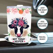 1pc, 20oz Cute Cow Print Insulated Coffee Cup, 304 Stainless Steel Tumbler With Lid, Vacuum Insulated Travel Mug, Spill Proof Double Wall Water Bottle, Cup, Perfect Gift For Mom, Dad, Sister, Keeps Drinks Hot Or Cold, Great For Home, Travel, Outdoor Activities - Multicolor - View 5
