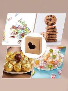 10个心形牛皮纸礼品盒，镂空设计 - 可折叠心形饼干和肥皂包装盒 - 适用于DIY工艺品和小件珠宝包装，牛皮纸盒，心形，礼品包装 - 卡其色 - 查看 5