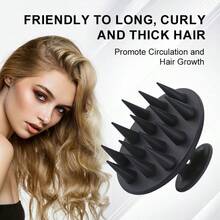 1Pcs Scalp Massager Devices Silicone Hair Scrubber Soft Long Bristles Head Shampoo Comb Brush - 1 cái màu xanh - Xem 3