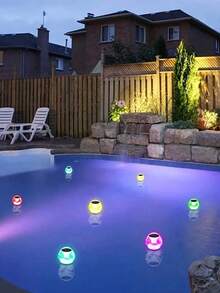 1 قطعة ضوء طافي للحمام السباحة يتغير لون إضاءته إلى 7 ألوان بالطاقة الشمسية، يضيء تلقائيًا في الليل ويشحن خلال النهار، مناسب للحمام السباحي والسبا والنافورة وحوض السمك والحديقة وديكور الحفلات