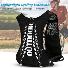 跑步水袋背心背包，骆驼牌水袋背包（仅背包），水袋背包，轻便透气跑步背心手机袋，男女通用，5升水袋包，适用于越野跑、徒步、骑行、马拉松（仅背包） - 黑色 - 查看 8