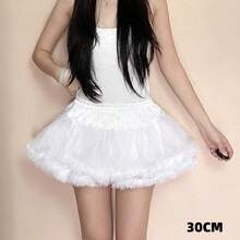 Puffy Tulle Lolita Underskirt Petticoat Tutu Dress For Women & Kids Bridal Ballgown Cosplay No Hoops Crinoline - White - View 4