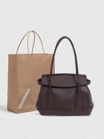 Suede Leather City Bag. Features A Shoulder Strap. Adjustable Side Drawstrings With Metal Buckles. Inside Zippered Pocket. Fastens With Flap And Magnetic Clasp. Perfect For Commuting Or Dating. Perfect As A Gift.
