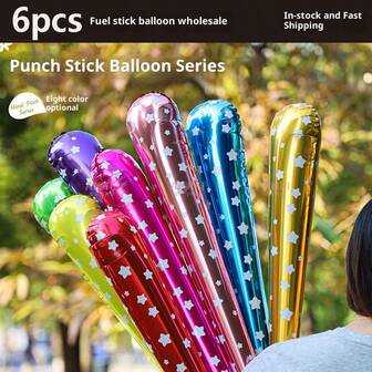 6 قطع من الشماعات الرياضية للتشجيع، عصي التشجيع، عصي نفخ للتشجيع الرياضي، عصي التشجيع، عصي التشجيع للحفلات، للمناسبات الرياضية والأعراس وأعياد الميلاد، ديكورات بالونات لرأس السنة والكريسماس