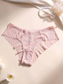 7条装女士性感蕾丝拼接比基尼内裤低腰无缝三角裤镂空舒适透气内衣