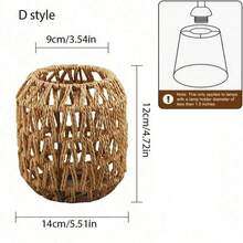 Leishizhiguan E27 Lampshade/Clip On Hand Woven Paper Rope Lampshade Can Be Used For Living Rooms, Bedrooms, Floor To Ceiling Lampshades, New Chinese Style Homestays, Hotels, Restaurants, Pendant Lights, Wall Lights, Small Lampshades According To Size (Lampshade Only) Best Gifts Birthday Graduation