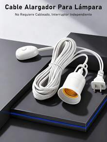 Portalámparas Soporte de Base para Lampara, Soporte colgante de 5m, casquillo E27 con Cable para lámpara de sal con Cable de alimentación - Tipo de Enchufe A USA (110-127V) - Ver 3