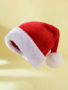 1pc Thick & Dense Plush Edge Children Christmas Hat, Christmas Party Decor - 1PC - View 7