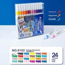 12 Colores/24 Colores Marcadores de Pintura Acrílica, Bolígrafos de Pintura Acrílica Adecuados para Roca, Madera, Tela, Lienzo, Vidrio, Cerámica, Scrapbooking, Punta Media - Multicolor - Ver 5