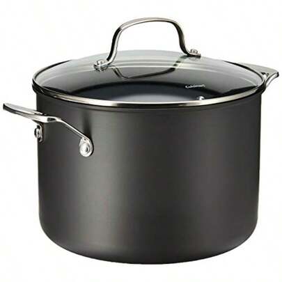 66624 Chef's Classic Nonstick HardAnodized 8Quart Stockpot With Lid Black
