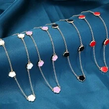 4pcs/Set Elegant Golden Five-Petal Flower Design, Copper Material, Suitable For Daily Wear, Back To School Gift