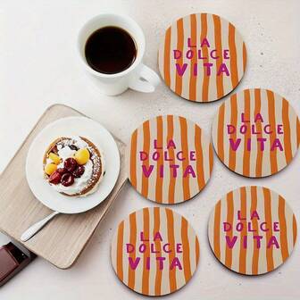 A Good Life - 6-Piece Coasters And Table Protectors, Birthday Gifts, Housewarming Gifts, Children's Style, Simple Italian Style, Retro Design, Seasonal Themes, Wedding, Arab Style, Retirement Gifts